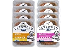 Cotswold RAW Active 80/20 Mince Adult Raw Dog Food, BARF Premium British Meat Raw Food for All Dogs, Frozen Dog Meal, Chicken and Turkey Mince - 8kg