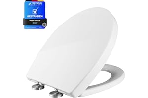 Ibergrif M41002, Abattant WC Forme O, Cuvette Toilette avec Frein de Chute, Lunette WC avec Fermeture en Douceur, Lunette de Toilette Blanche Universelle