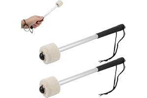 Gaeirt Mazo De Tambor, Fuerte Flexibilidad, Antideformación, Mazo De Bombo, 2 Piezas para Tambores De Marcha para Profesionales para Tambores