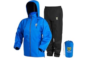 TIDEWE Rain Suit, Waterproof Breathable Lightweight 2 Pieces Rainwear