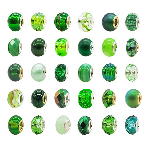 TOAOB mixto color compatible con cuentas de cristal de Murano Charm Pulseras 20 unidades