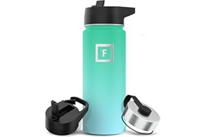 IRON °FLASK Edelstahl Trinkflasche mit Strohhalm - 650/950/1200/1800 ml - Kohlensäure Geeignet Auslaufsicher Doppelwandig Isoliert Thermosflasche BPA-Freie - Wasserflasche Sport Gym Fitness Reisen Kinder