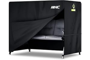 AWNIC Funda Columpio Jardin Exterior 2 Plazas Impermeable, Resistente a los Rayos UV y al Desgarro Funda Balancin de Jardin 420D Poliéster 175x125x160cm