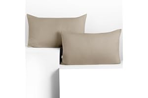 DecoKing Set med 2 örngott 50 x 60 * 2 i 100% kammad bomull med dragkedja, färg Cappuccino, Amber