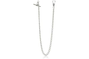 BOSHIYA Pocket Watch Chain Albert T Bar Chain Vintage Metal T Shaped Hanging Watch Chain 25 Inch Plated Single Link Vest Belt