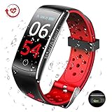 ❥【Impermeable IP68& Compatible】 Esta pulsera de actividad inteligente es impermeable IP68, le permite usar en natación, como es usual, podrá usarse para manos, bajo la lluvia, para lavar su coche o para darse sin inconvenientes. compatible a través de Bluetooth con Android 4.4 o superior, iOS 8.0 o superior Sistema telefónico