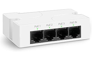 YuanLey 4 Porte Poe Extender con 3 Poe out, IEEE 802.3af/at Mini 4 Canali Poe Ripetitore 100Mbps, Parete e DIN Rail Montare Passthrough Poe Amplificatore/Booster, Plug And Play