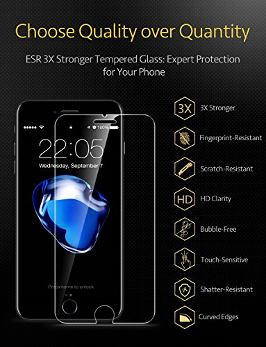 Protector Pantalla iPhone 7 Plus 8 Plus  2 Piezas  F  cil de Instalar  Garant  a de por Vida   ESR Cristal Templado 9H Dureza  3D Touch Compatible   Anti-Huella para Apple iPhone 8 Plus 7 Plus 6s Plus 6 Plus de 5 5 pulgadas 
