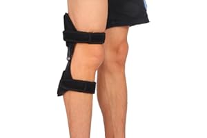 DEWIN Genouillères Spring Force Attelle De Genou De Randonnée Genouillère avec stabilisateurs latéraux et coussinets pour L'arthrose du Genou Escalade Squat pour un parfait soutien du genou