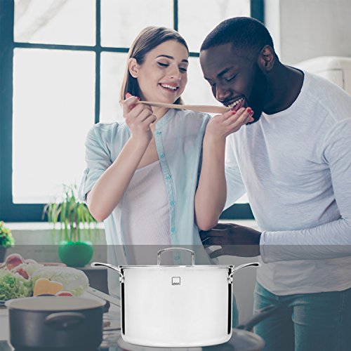 Sänger Premium Tri-Ply Kochtopf 24 cm mit Glasdeckel Induktion | Mit Messskala 1,0 bis 6,0 Liter - 6