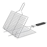 Panier Grillade Barbecue Antiadhésif 12,6 x 8,5 x 0,8 "Portable avec l’anse de b