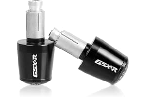 YIEBA GSXR 7/8 '' 22mm Bouchons d'extrémité de Guidon de Moto,Guidon Extrémités Bouchon Curseur Par GSX R GSXR GSX-R 125 300 250 400 600 750 1100 1300 GSXR125 GSXR300(Noir)