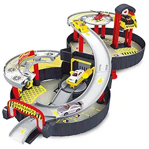 Leoie Spiral Roller Rail Alloy Vehicles Kids City Tire Parking Garage Toy Car Truck Vehicle Auto Model Children Play Set