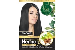 Rigel Herbal Henna Powder BLACK Hair Color Dye Perfect Natural Colouring 60gm (6 SACHET) Ammonia Free
