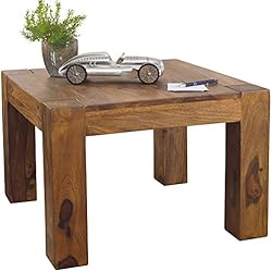 Wohnling WL1.213 - Mesa auxiliar, Madera rosa de la India, 60 x 60 x 40 cm