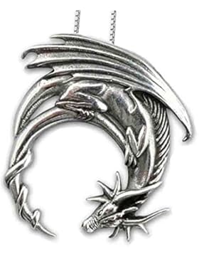Anhänger Drache 925er Silber Schmuck Drachenanhänger – Glücksbringer - mit Kette Halskette Silberkette 5053