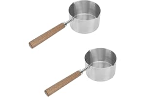 BEUFEE 2 Pièces Petite Casserole, Casserole en Acier Inoxydable de 200 ML Pot à Lait Pot à Beurre Pot Chauffe-Lait Petit Pot à Soupe pour la Cuisine à Domicile