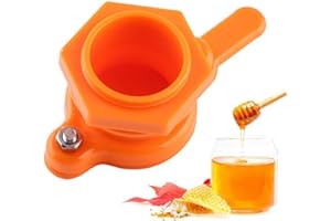 LUCKY FARM 1 Piece Honey Gate Valve Extractor Tap for Bucket Honey Bottling Plastic Beekeeping Tool (Orange)