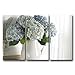 Produktbild 3 Panel Art Wand Bild Hortensie in weiß Vase Bilder Prints auf Leinwand Blume der Decor Öl für Home Moderne Dekoration Print für Mädchen Raum