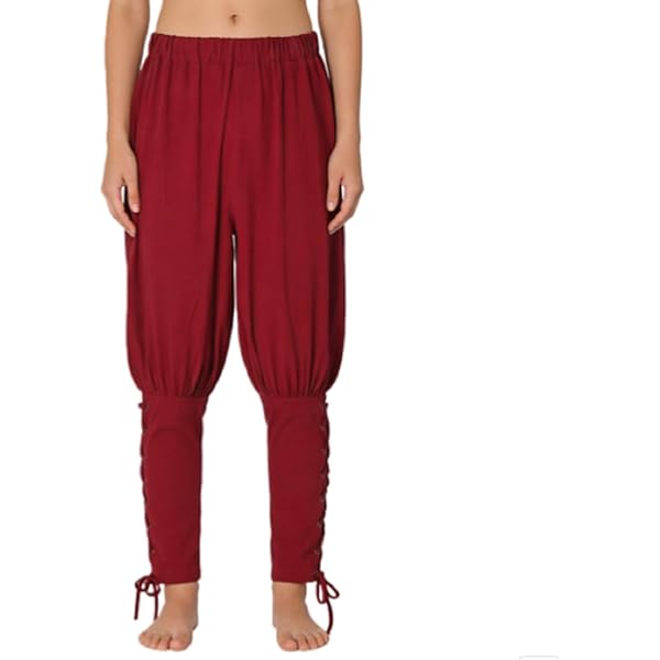 Runcati Middeleeuwse broek voor heren, vintage, lichte linnen broek, renaissance, viking, piratenbroek, effen, baggy, vrijetijdsbroek, cosplay kostuum broek, legergroen, M
