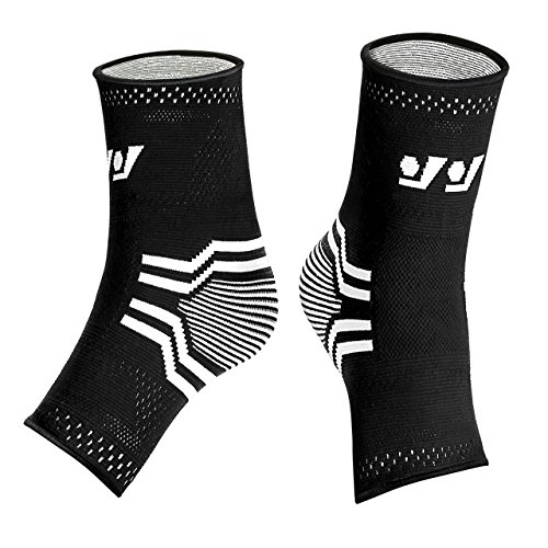 TopElek Unisex Compression Socks Feet Sleeves für Lindern Fersensporn Fersenschmerzen Chronische Füße Schmerzen, Erhöhung der Blutzirkulation , für Sportler und Läufer, Schwarz