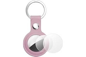 AXFEE AirTag Schutzhülle, Leder Keyring Kompatibel Mit AirTags, Mini Apple AirTags Case, Hülle Schlüsselanhänger Cover