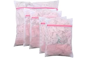 LERKELY 5Pcs Bolsas Lavadora bolsas de lavandería para lavadora, con cremallera, resistentes al agua hirviendo, para ropa delicada, ropa interior fina y calcetines