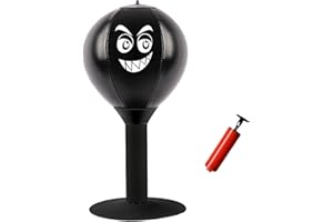 LOVIVER Sacco da da Tavolo Ceppo e Giocattoli di Tensione Allenamento Heavy Duty Regali Divertenti Scrivania da Tavolo Durevole Punch Ball