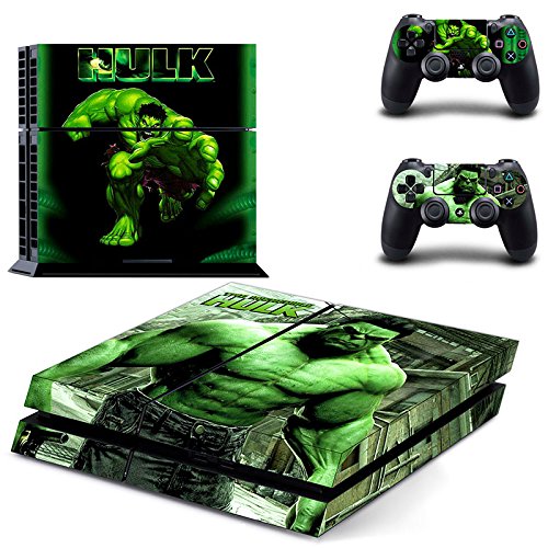 Preisvergleich Produktbild Playstation 4 + 2 Controller Aufkleber Schutzfolie Set - Hulk / PS4