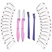 Lictin 4 Pcs Eyebrow Razor Trimmer Shaper Kit, Cheek Facial Hair Remover Women's Trimmer Shaving Grooming Kit with 24 Pcs Eyebrow Stencil Grooming Shaping Templates