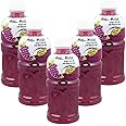 Mogu Mogu Varied Flavored Drinks - Nata De Coco Juice - Jelly Texture - Refreshing Taste - Fun Drinking During Hot Summers Or Take Them on Trip & Picnics (Grape 320ML, Pack of 5)