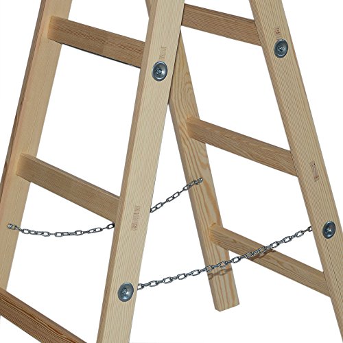 Systafex® Leiter Doppelstufenleiter Malerleiter Elektrikerleiter Stehleiter Holzleiter (4 Stufen) 1,25m - 4