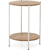 Arpelia Yuvarlak Tablalı Iki Katlı Sehpa Q42x60 Cm BEYAZ ATLANTİK &Ccedil;AM