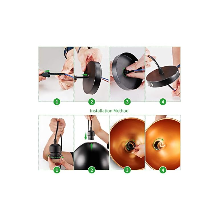 6er Pendelleuchte, Design Retro Schwarz Hängelleuchte, Industrielle