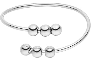 Purelei® Ring Anxiety Flow – Spiral-Ringband mit drehbaren Kugeln, Edelstahl 14K vergoldet, 18K rosévergoldet oder silberfarben, wasserfest