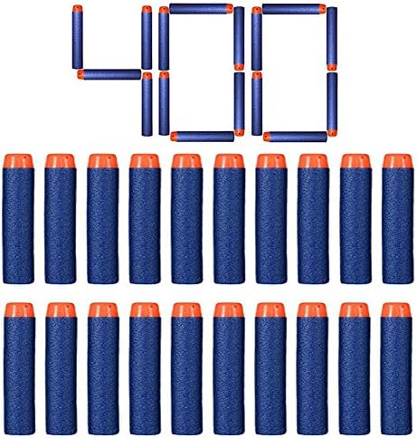 FHD 400 Pcs Nerf Refill Bullet Compatible Bullet Darts Soft Tip Blasters Kid Toy Gun for Nerf toy Gun N-strike Elite Series Blue (400 Pcs)