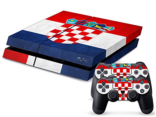Preisvergleich Produktbild Playstation 4 + 2 Controller Aufkleber Schutzfolie Set - Kroatien
