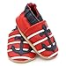 Soft Leather Baby boy Shoes with Suede Soles by Dotty Fish Red and Blue Anchors Unisex - 12-18 months