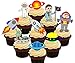 Produktbild Space Party Pack - Astronauts, Aliens, Rockets and Spaceship - Edible Cupcake Toppers - Stand-up Wafer Cake Decorations by Made4You