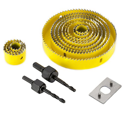 Witasm 16 tlg. Lochsägesatz Lochsägen Set inkl. 19 – 127mm Lochsäge Lochkreissäge Kreissäge Dosenbohrer Bohrkrone Hole Saw Set im Koffer - 2
