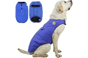 DoggieKit Cane che costa freddo, giacca reversibile impermeabile per cani calda, gilet, cappotto invernale con tasca e anello a D, vestiti in cotone antivento per animali domestici per l'odore