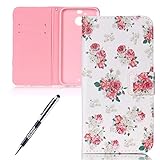 HTC Bolt Schutzhülle,HTC 10 Evo Lederhülle,JAWSEU Elegant Schmetterling Blume Retro/Vintage Design Farbmalerei Bunt Gemalt PU Leder Folio Flip Wallet Hülle Etui im Bookstyle Brieftasche Handyhülle Case Cover mit [Ständerfunktion] und [Kartenfächer] für HTC Bolt HTC 10 Evo &1xSchwarz Glitzer Bling Eingabestift-