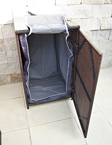 PolyRattan Kissenbox DEUTSCHE MARKE — EIGNENE PRODUKTION 7 Jahre GARANTIE Garten Möbel incl. Glasplatte für 20 Sitzkissen Ragnarök-Möbeldesign (braun) Gartenmöbel Gartentisch Aluminium Rattan Beistelltisch, Stehttisch - 8