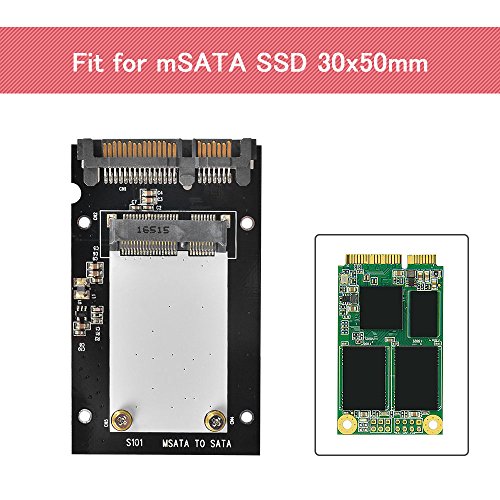ELUTENG mSATA SSD Gehäuse 6Gbps mSATA auf 2,5″ SATA Adapter für 30x50mm mSATA SSD Festplatten geeignet für Notebook/Laptop und Desktop-PC mSATA SATA Konverter Adapter - 8