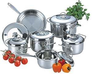 Edelstahl Kochtopfset 12 tlg. INDUKTION Topfset Topf Set