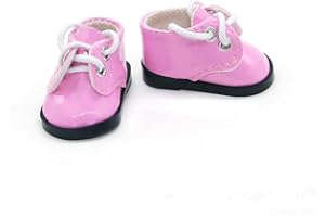 Aeromdale Puppenschuhe PU-Schuhe mit Schnürsenkeln für 35,6 cm große Puppen 35 cm Puppenzubehör Spielzeug – Rosa – 1 Paar