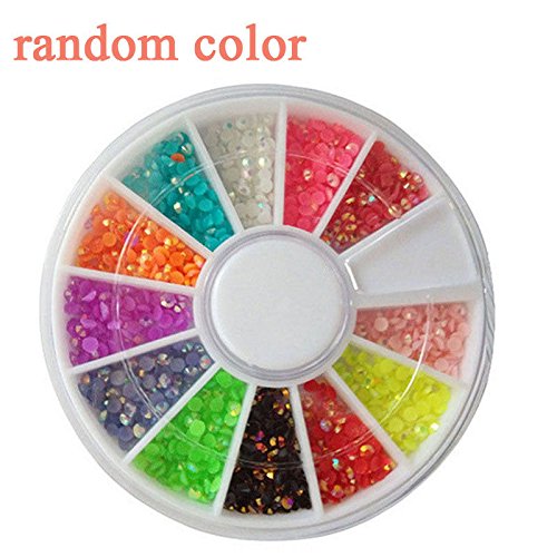 Trillycoler Glitter Mix Farben 3D Nagel Kunst Strasssteine Tipps Dekoration Maniküre Rad DIY - 2