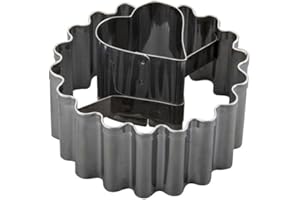 Zenker Ausstecher Linzer mit Herz – Edelstahl Ausstecher für Weihnachtsplätzchen – 2in1 Ausstecher für Terassenplätzchen – Perfekt für Linzer-Plätzchen – Ideal zum Backen an Weihnachten