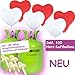 Produktbild Helium Ballongas Einwegflasche Set Hochzeit für 100 Luftballons inklusive 100 Latex Herzballons rot und weiss gemischt und 100 Ballon Schnellverschlüsse in Herzform