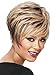 Kalyss Women's Short Mix Blonde Brown Heat Resistant Synthetic Fashion Hair Wigs for Daily use